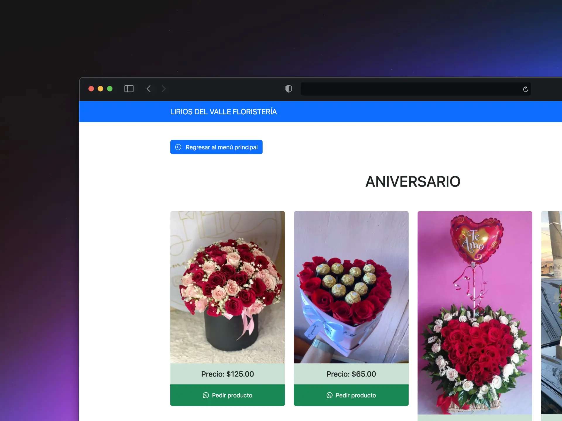 Lirios del Valle - Flower Arrangements Catalog